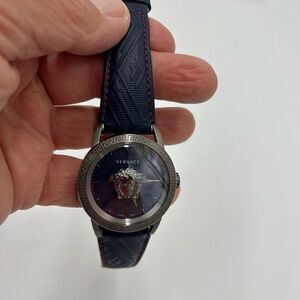 Men’s Versace Palazzo Empire blue/gray quartz 43 mm watch made in Italy